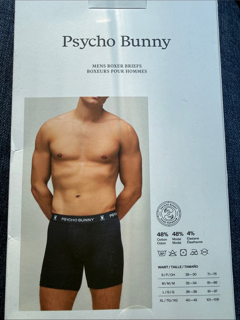 Psycho Bunny Black Men's Boxer Briefs with Branded Waistband Pack of 3 - Picture 2 of 6